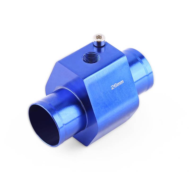 Mulcort Universal Metall Auto Wasser Temp Joint Rohr Schlauch Temperatursensor Adapter Blau für die meisten Fahrzeuge geeignet (26MM) von Mulcort