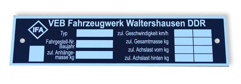 Multicar IFA Typenschild von Multicar