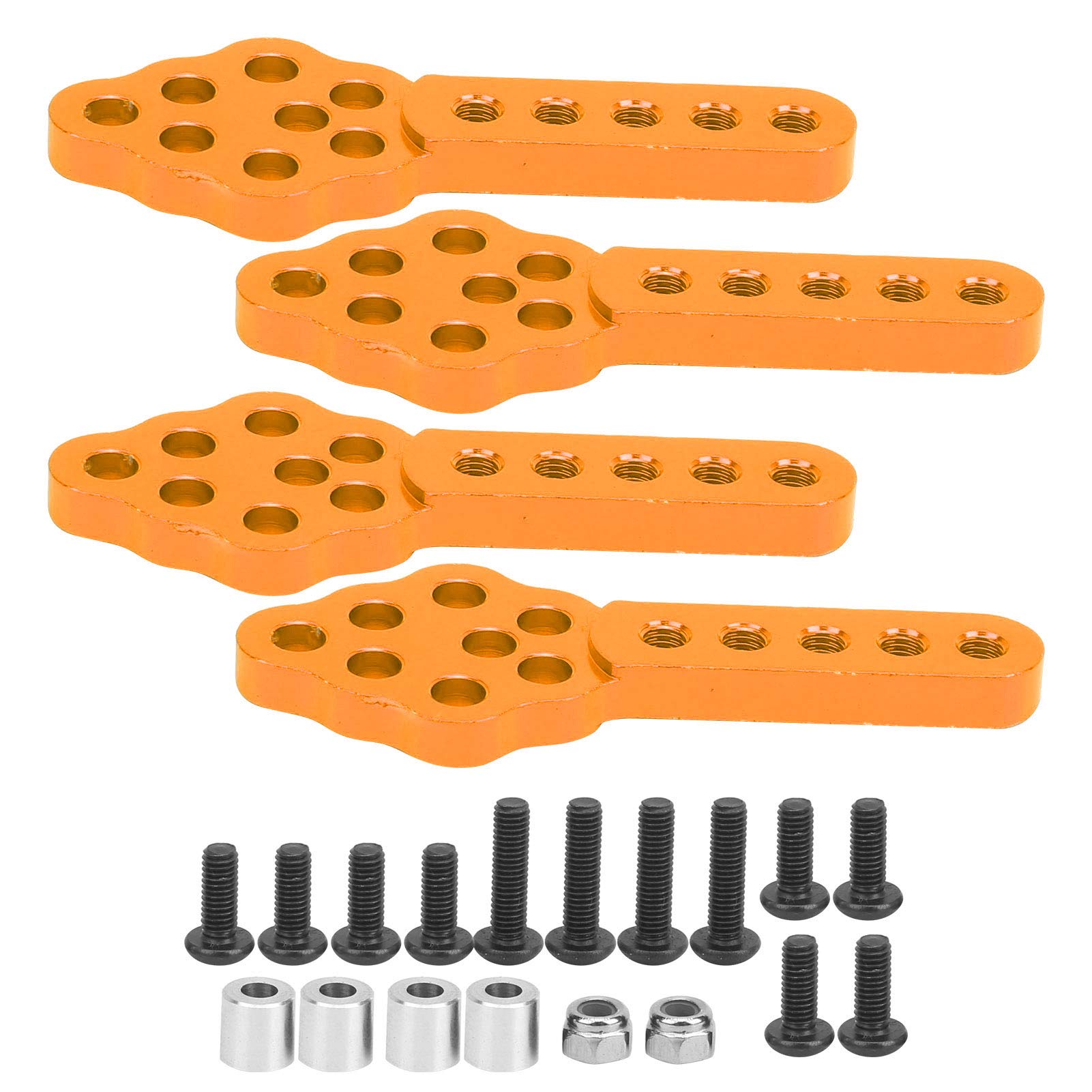 4 Stück/Set verstellbare Grundplatte zur Stoßdämpfermontage für 1/10 RC Crawler, Aluminiumlegierungsmaterial, robust und einfach zu installieren, wesentlicher Bestandteil für (Orange) von Multizenic