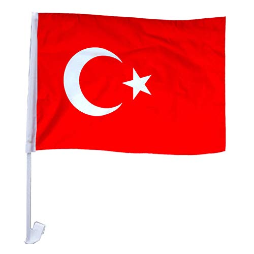 12 Stück Türkei Autofensterfahne - Türkiye Fahne Türkische Bayrak Fahnen für Auto Deko Flagge Fanartikel MURAGO von Murago