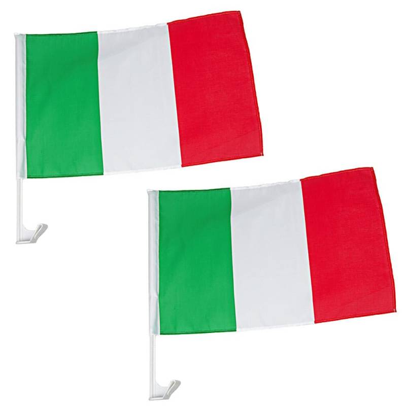 Murago - 2er Set Autofahne Italien 45x30cm - Flagge Fanartikel Fahne für Auto von Murago