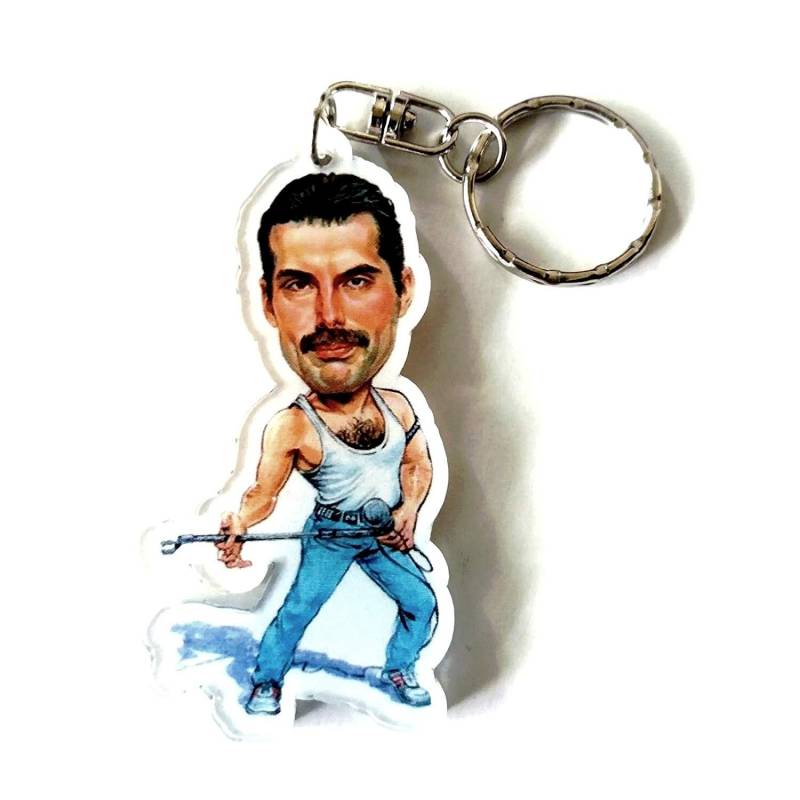 Schlüsselanhänger aus Acryl mit Karikaturen Music Legends - Freddie Mercury - Queen von Music Legend Collection