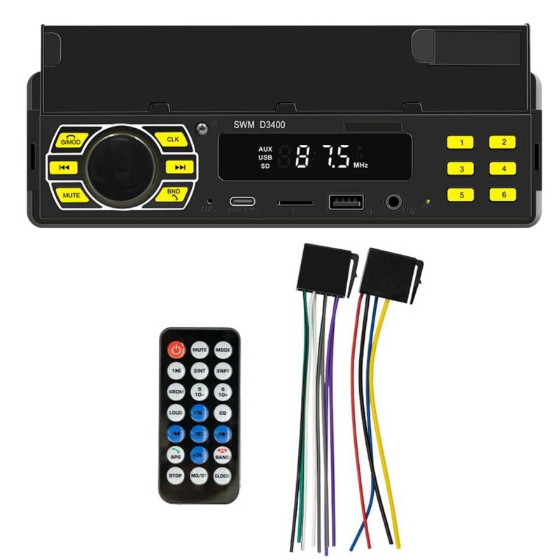 Muuoeou 1 Satz 4-Kanal-45-W-Bluetooth-Autoradio Plug-In-U-Disk-Autoradio + Handyhalterungsfunktion für das Auto von Muuoeou