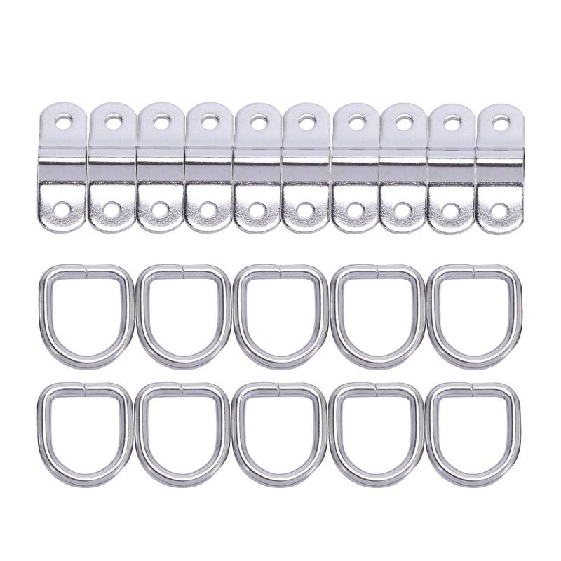 Muuoeou 10 Pack D Ring Zurr Ring Last AnhäNger Geschmiedeter Zurr Ring, Boden Zurr Ring von Muuoeou