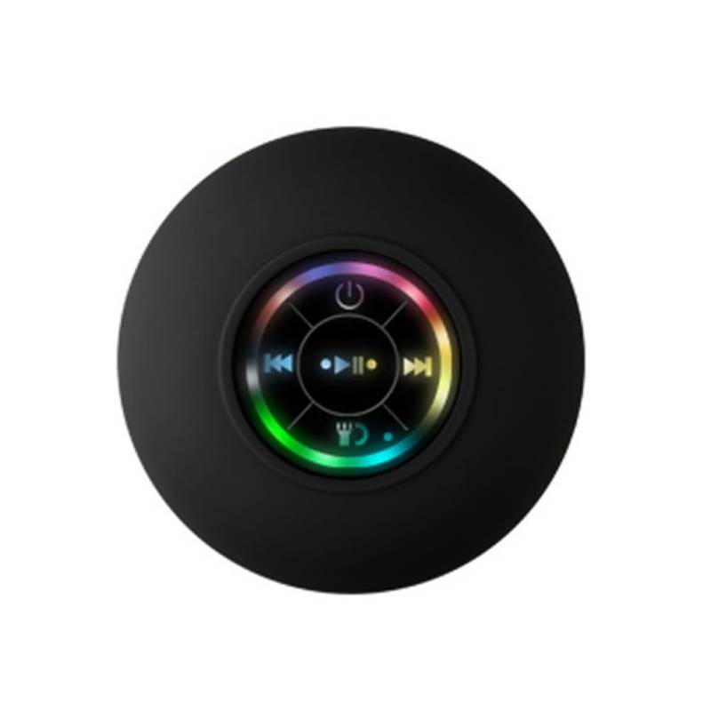 Muuoeou 1Set Mini-Bluetooth-Lautsprecher Badezimmer-Audio, Kabellos, Dusche, RGB-Licht, Bluetooth-Saugnapf-Lautsprecher, Wasserdicht, Schwarz von Muuoeou