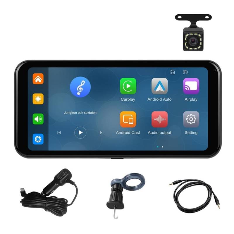 Muuoeou 6,25-Bildschirm, MP5-Player, Tragbares Radio, Kabelloses Carplay, Android-Auto, Universelles Multimedia mit Kamera von Muuoeou