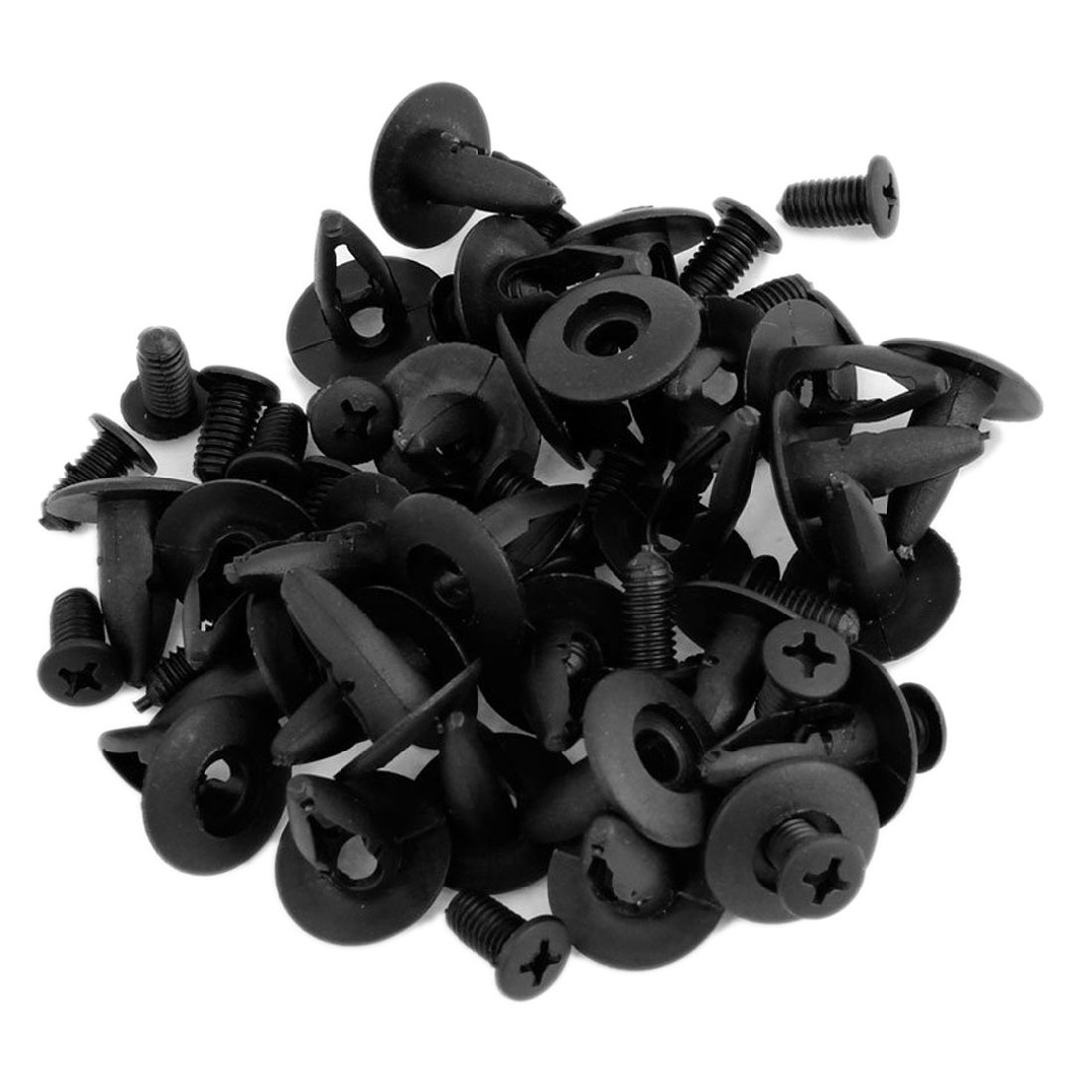 Muuoeou 6mm Lochdurchmesser Schwarze Plastikniet Befestigung Stossstange Push 30 Stueck von Muuoeou