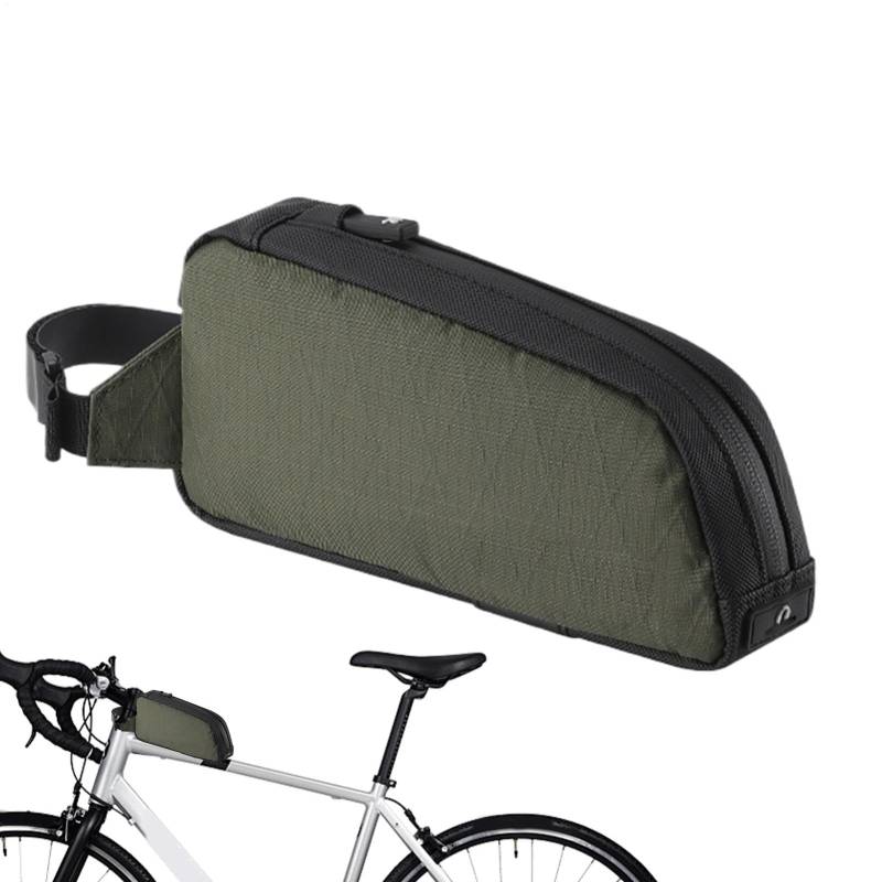 Muuzebsy Kleine Oberrohrtasche für Radfahren, Vorderrahmentasche für Radfahren, Handy-Halterungstasche, Reißverschluss, Fahrradpackung, Aufbewahrungstasche für Handys, Geldbörsen von Muuzebsy