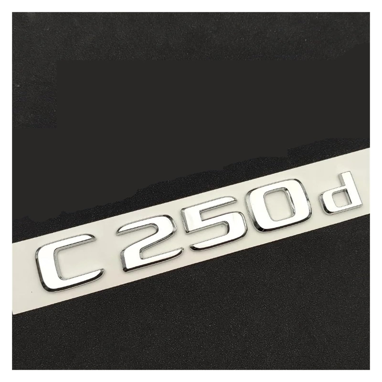 zlj6688 3D ABS Chrom Schwarz Logo C250d Emblem Buchstaben Aufkleber Auto Kofferraum Abzeichen Kompatibel mit C250d W205 W204 Zubehör (Color : C250d Chrome) von MyFisher