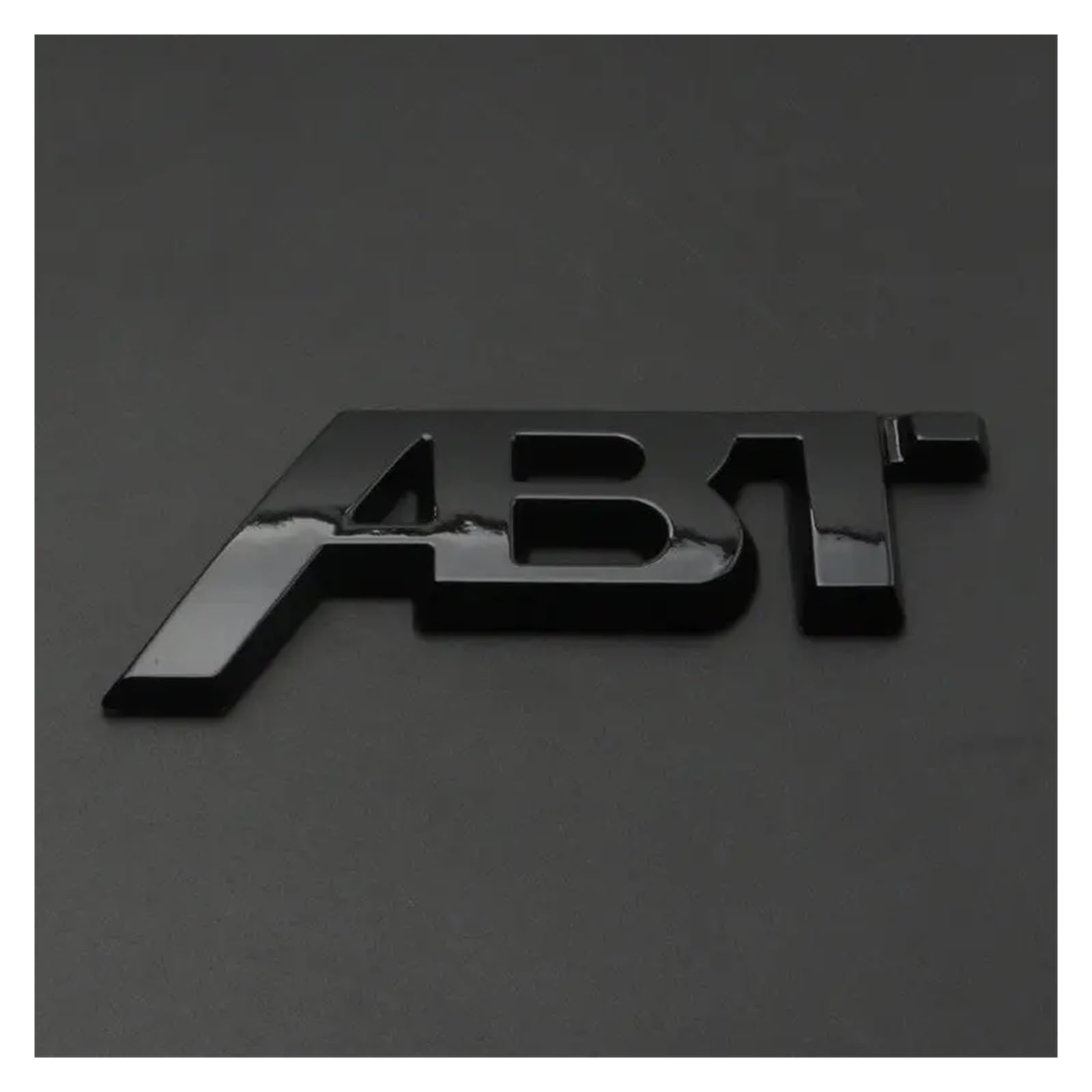 zlj6688 3D-Metall-Abzeichen for den hinteren Kofferraum, vorderer Grill, ABT-Logo-Emblem, Aufkleber, kompatibel mit Golf / RS3 ABT S3 S5 Q5 Q8 A4 B8 A3 8V (Color : Glossy Black, Size : SMALL 80MM_GR von MyFisher