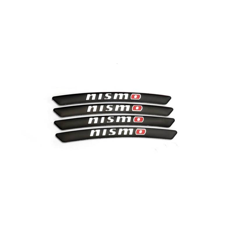 zlj6688 4 Stück Aluminium Nismo Auto Radnabe Emblem Felgenabzeichen Aufkleber Aufkleber kompatibel mit Sentra Juke Tiida Patrol 350Z Styling-Zubehör (Color : Black) von MyFisher