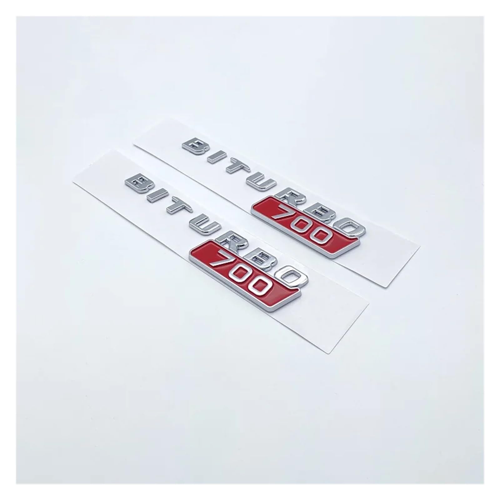 zlj6688 Auto ABS BITURBO 700 800 900 Logo Seite Kotflügel Kofferraum Körper Abzeichen Emblem Aufkleber Aufkleber Kompatibel mit G Klasse G700 G800 G900 W463 (Color : Silver Red 700, Size : 2pcs) von MyFisher