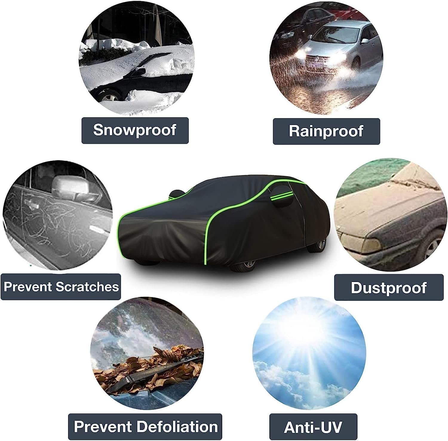 Autoabdeckung, wasserdicht, für VoTW Up 2011–2023, strapazierfähige Autoabdeckung, Outdoor-Vollabdeckung, Sonnenschutz, regenfest, UV, staubdicht, Allwetterschutz von MyNvy