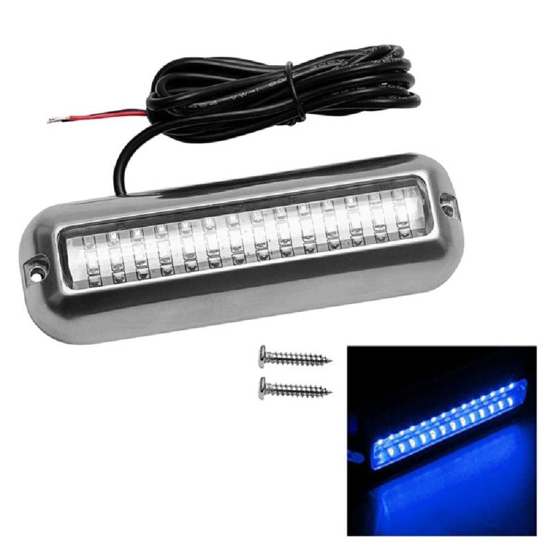 Marine LED Boot Unterwasser Ponton Heckleuchte 42 LED Poliertes Edelstahlgehäuse Wasserdicht IP68 Mount Boot Heckleuchte Unterwasser Deck Rücklichter von Myazs