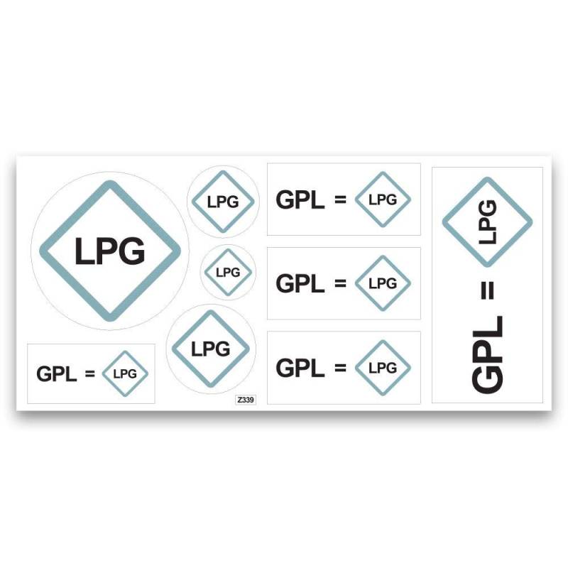 Mygoodprice Aufkleber GPL LPG Kraftstoff, Stickerbogen weiß 10x21 cm, 1 Stk von Mygoodprice