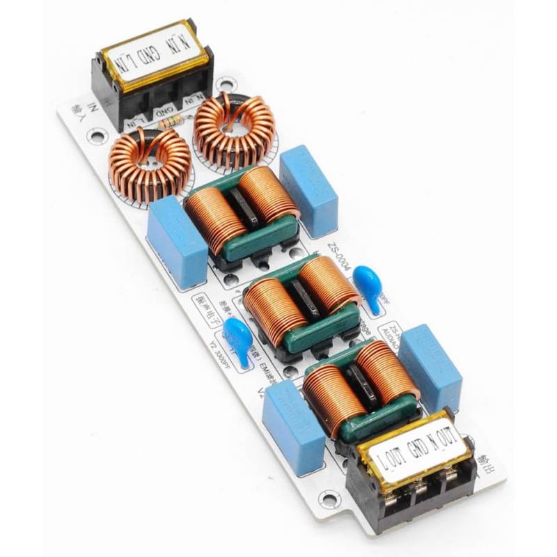 Myhoomowe 6A -Filter, 4-Stufen-Unterdrückung Elektromagnetischer Störungen, Common Power EMC-Audioverstärker-Reinigungsgerät Ohne Gehäuse von Myhoomowe