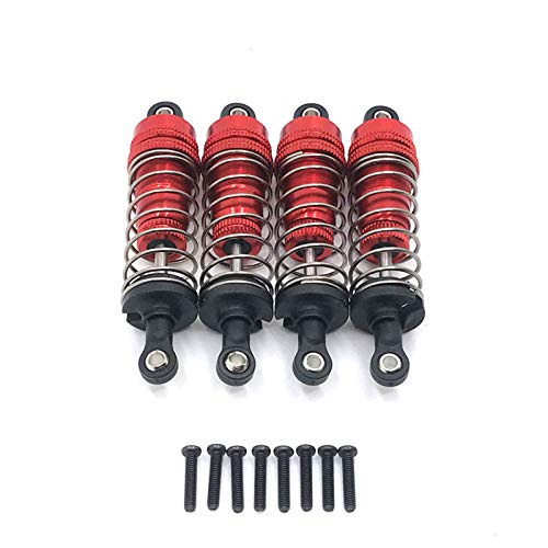 Myingaou 4 StüCke Metall StoßDäMpfer DäMpfer für 124019 124018 144001 RC Auto Teile Upgrade ZubehöR, Rot von Myingaou