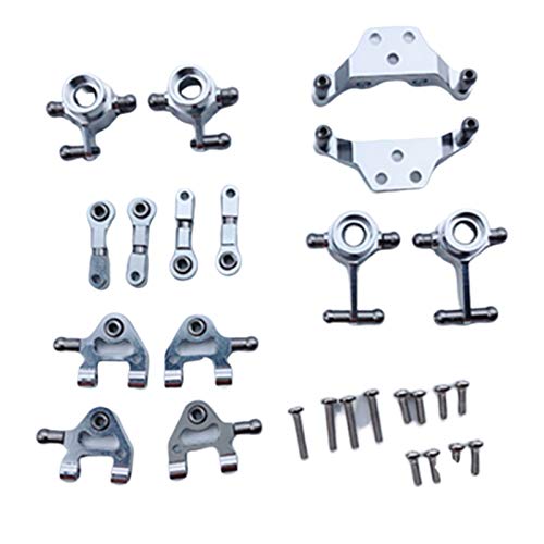 Myingaou Metall Verbesserte Teile Lenkung Cup Swing Arm Plate Set für P929 P939 K969 K979 K989 K999 1/28 RC Auto, Silber von Myingaou