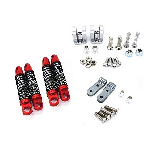 Myingaou für D12 RC Auto Upgrades Teile Metall Vorne und Hinten Stoß DäMpfer DäMpfer mit Festem Sitz ZubehöR, Rot von Myingaou