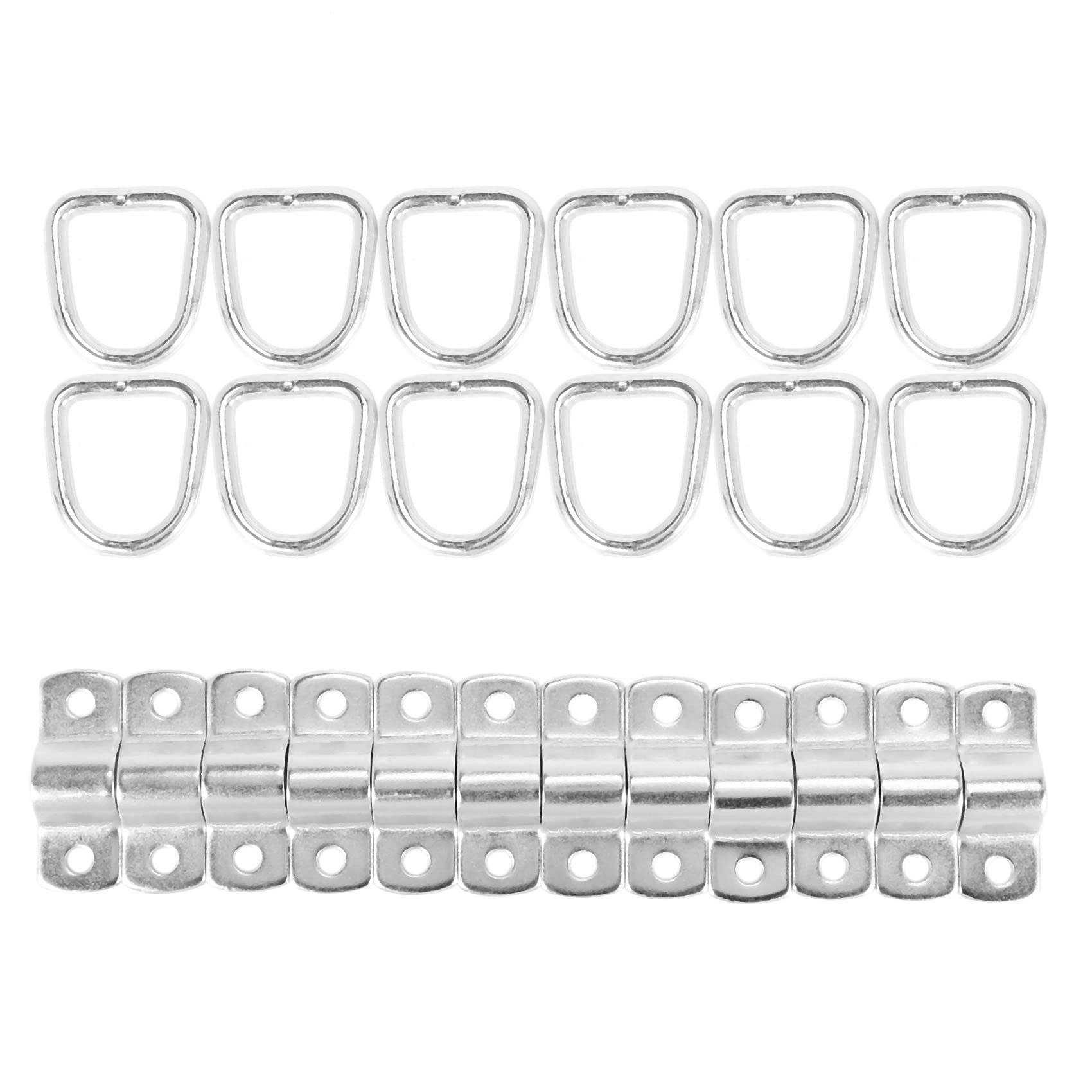 Mzpeldxk 12 Pack D Ring Zurrgurte,1/4 D Ringe Zurrring für Ladungen an AnhäNgern Rv Wohnmobile Wohnwagen ATV Boote für Schweres Hoch Leistungs Boot mit Befestigungs Halterung von Mzpeldxk