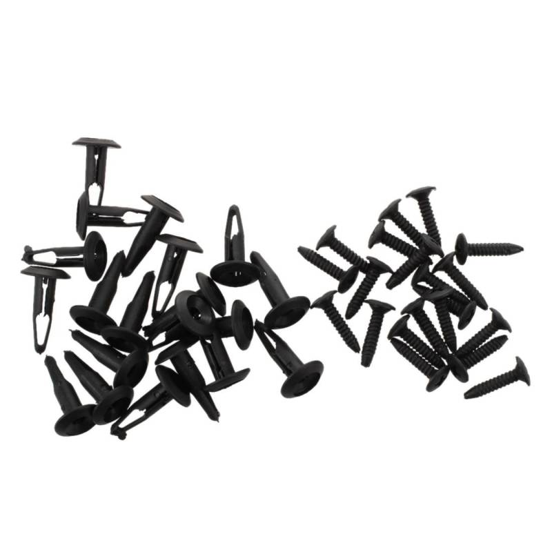 Mzpeldxk 20 Stueck 6 mm Loch Plastik Niete Trim Panel Halter Befestiger Clips - Schwarz von Mzpeldxk