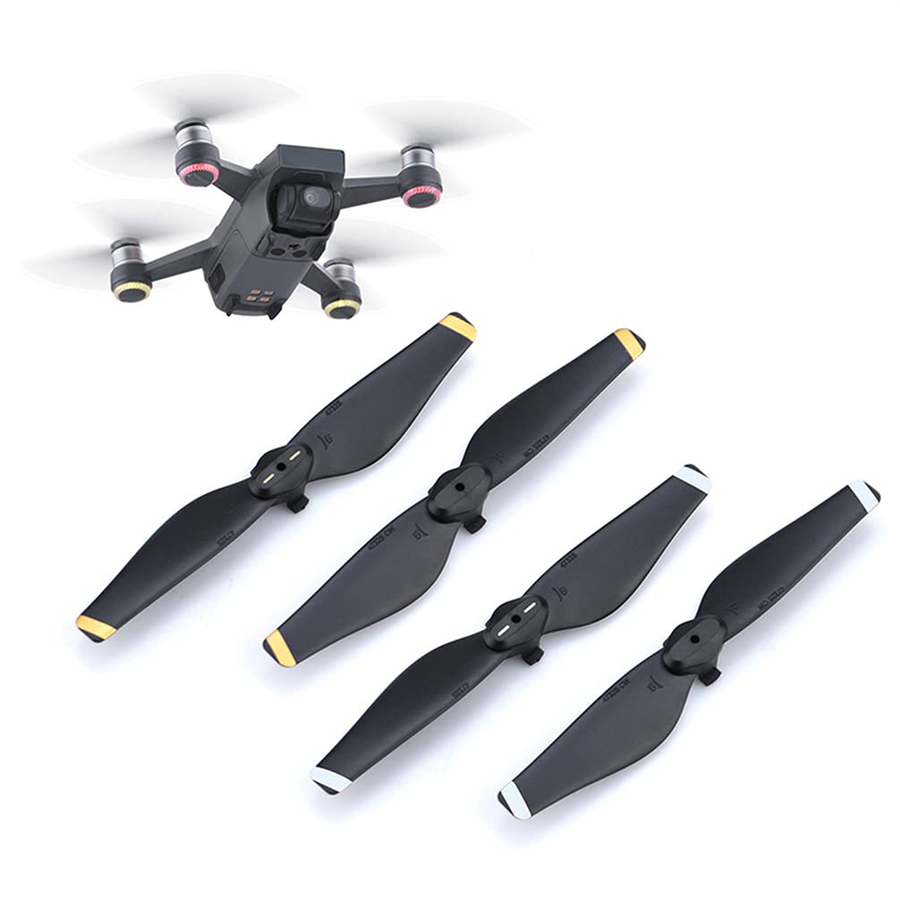 N+B DJI Propeller 2 Paar Propeller DJI Spark 4732S Drohnenzubehör 4 Stück Ersatz-Propeller-Kit (Schwarz+Goldener Rand) von N+B