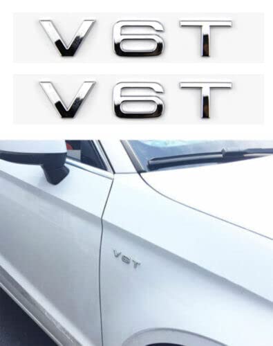 2pcs V6T Logo 3D Chrome Emblem Decal Sticker Badge for V6T Universal von N\P