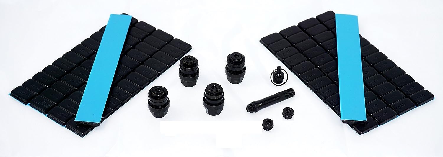 1x Set OptiVent versteckte unsichtbare Ventile 11,3mm + 600g Auswuchtgewichte schwarz von NAAA