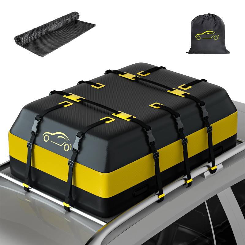 NABIYE wasserdichte Autodachtasche mit Rutschfester Matte, Dachbox für Auto, geeignet für alle Fahrzeuge mit Gepäckträger (20 Kubikfuß) von NABIYE