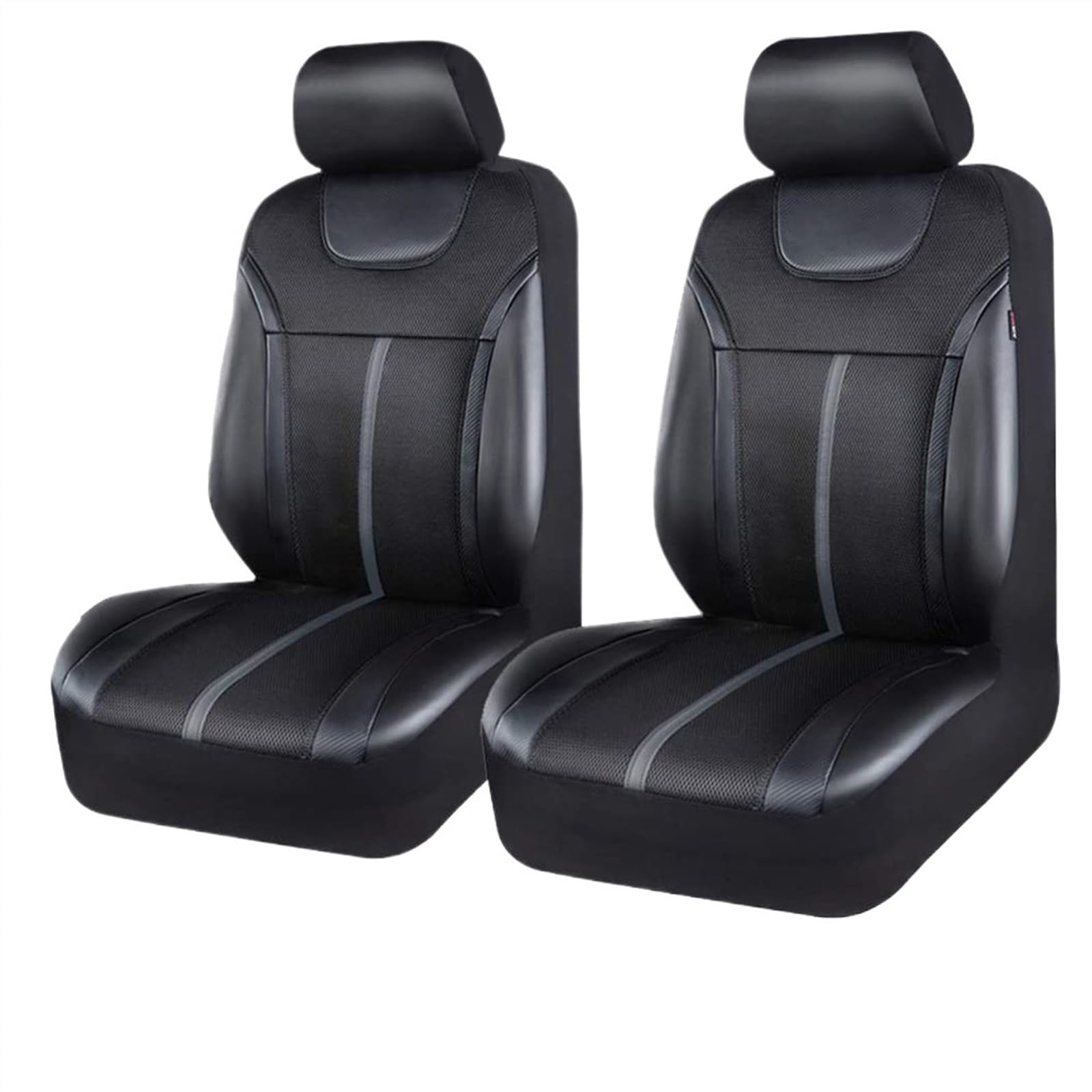 Auto Sitzauflagen Universal-Autositzbezug-Set aus PU-Leder und Netzstoff, Autozubehör, Unisex, passend für die meisten Sitzkissen für Autos, SUVs, Vans und Lastwagen Auto-Schonbezüge(2 seat gray) von NADCFN