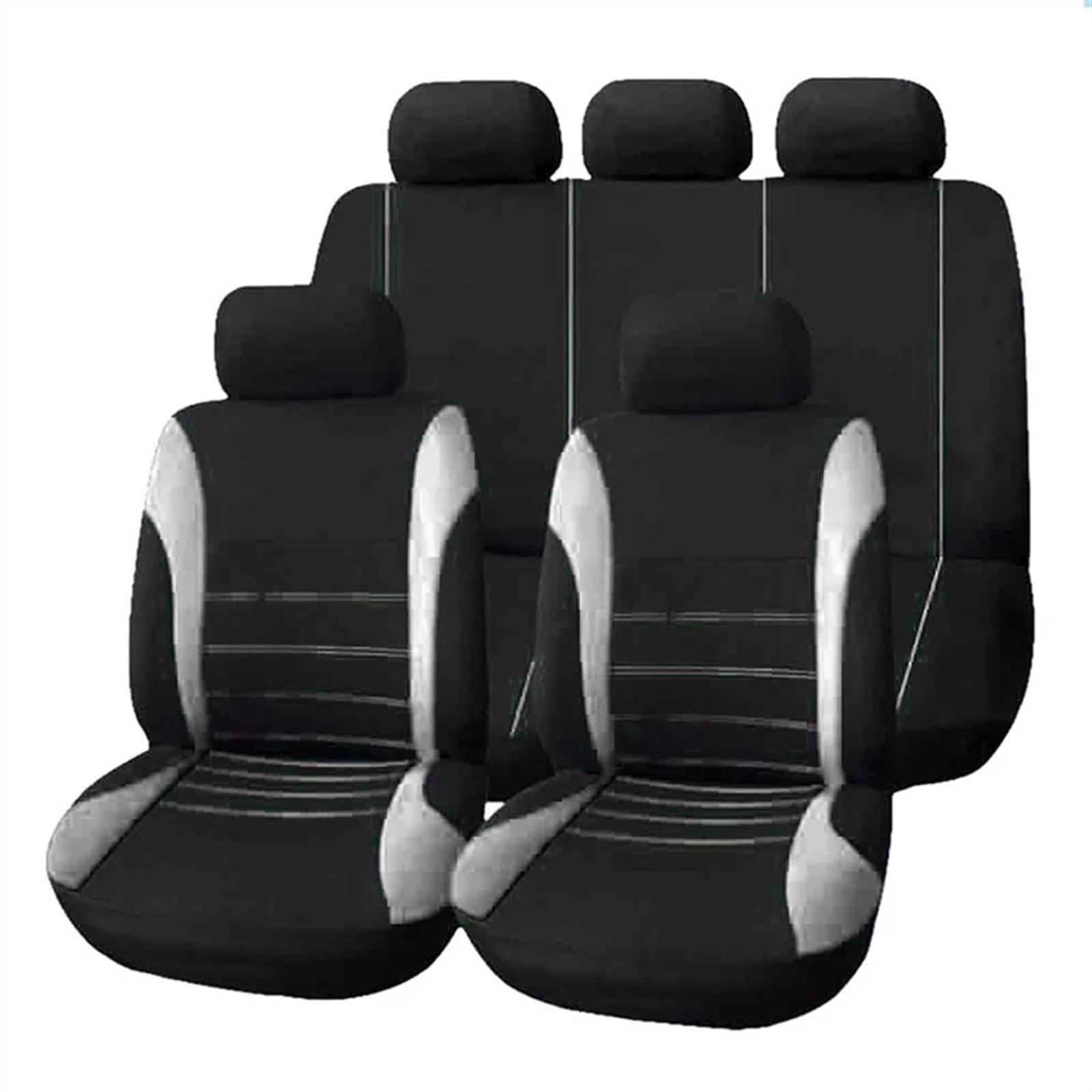 NADCFN Auto Sitzauflagen 2/4/9 Pcs Universal Auto Sitzbezüge Set Auto Styling Innen Zubehör Auto-Schonbezüge(Full Set -Gray) von NADCFN