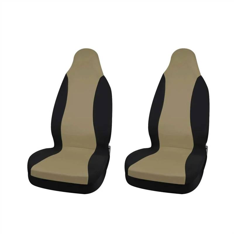 NADCFN Auto Sitzauflagen 5 Farben Bucket Universal-Autositzbezüge passend für Auto, Fahrzeug, LKW, SUV, Innensitzbezüge, Schutzzubehör Auto-Schonbezüge(2pcs Beige Black) von NADCFN