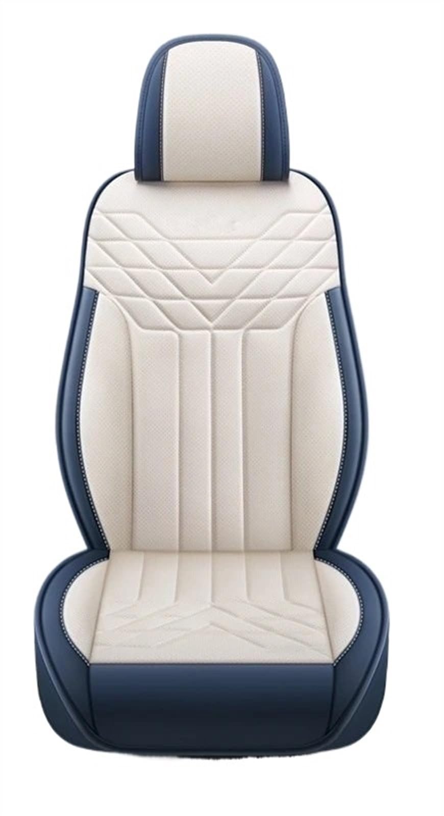 NADCFN Auto Sitzauflagen 5-Sitz Komplettset Universal Leder Sitzbezug Autozubehör Styling Schutz Auto-Schonbezüge(Blue White) von NADCFN