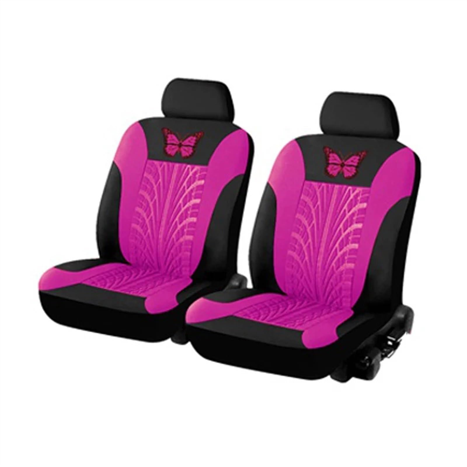 NADCFN Auto Sitzauflagen Autositzbezüge, komplettes Set, universelles Schmetterlingsmuster, Autoabdeckung, Airbag, sicherer LKW, Van, SUV, Sitzschutz, Zubehör Auto-Schonbezüge(Rose red (2 seat)) von NADCFN