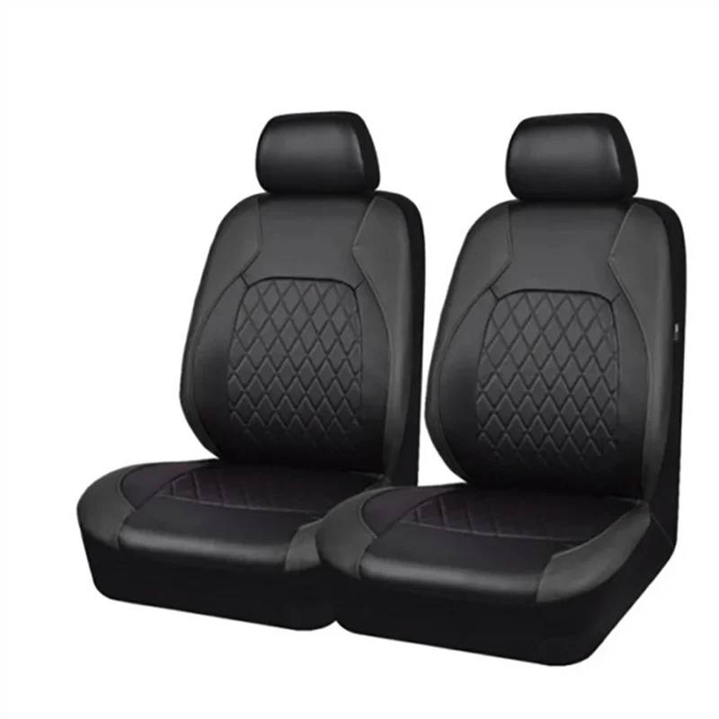 NADCFN Auto Sitzauflagen Autositzbezug-Set aus PU-Leder, vollständige Abdeckung, Kratzfest, passend für Limousine/SUV/LKW, universeller Schutz, einfache Installation Auto-Schonbezüge(Black 2 pcs) von NADCFN