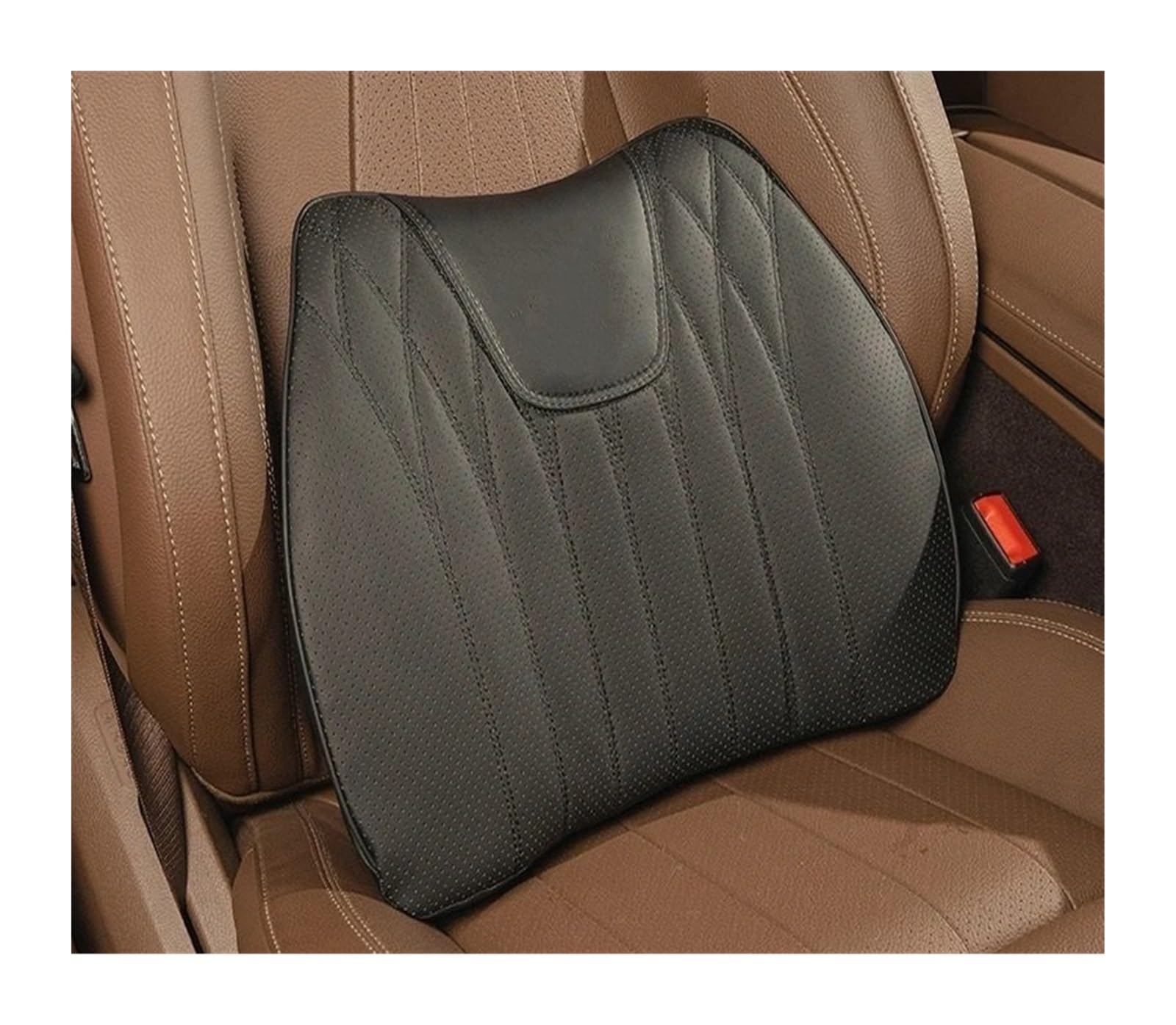 NADCFN Auto Sitzauflagen Autositzkissen Lordosenstützkissen Autositzbezüge Auto-Schonbezüge(1Pcs Black Lumbar) von NADCFN