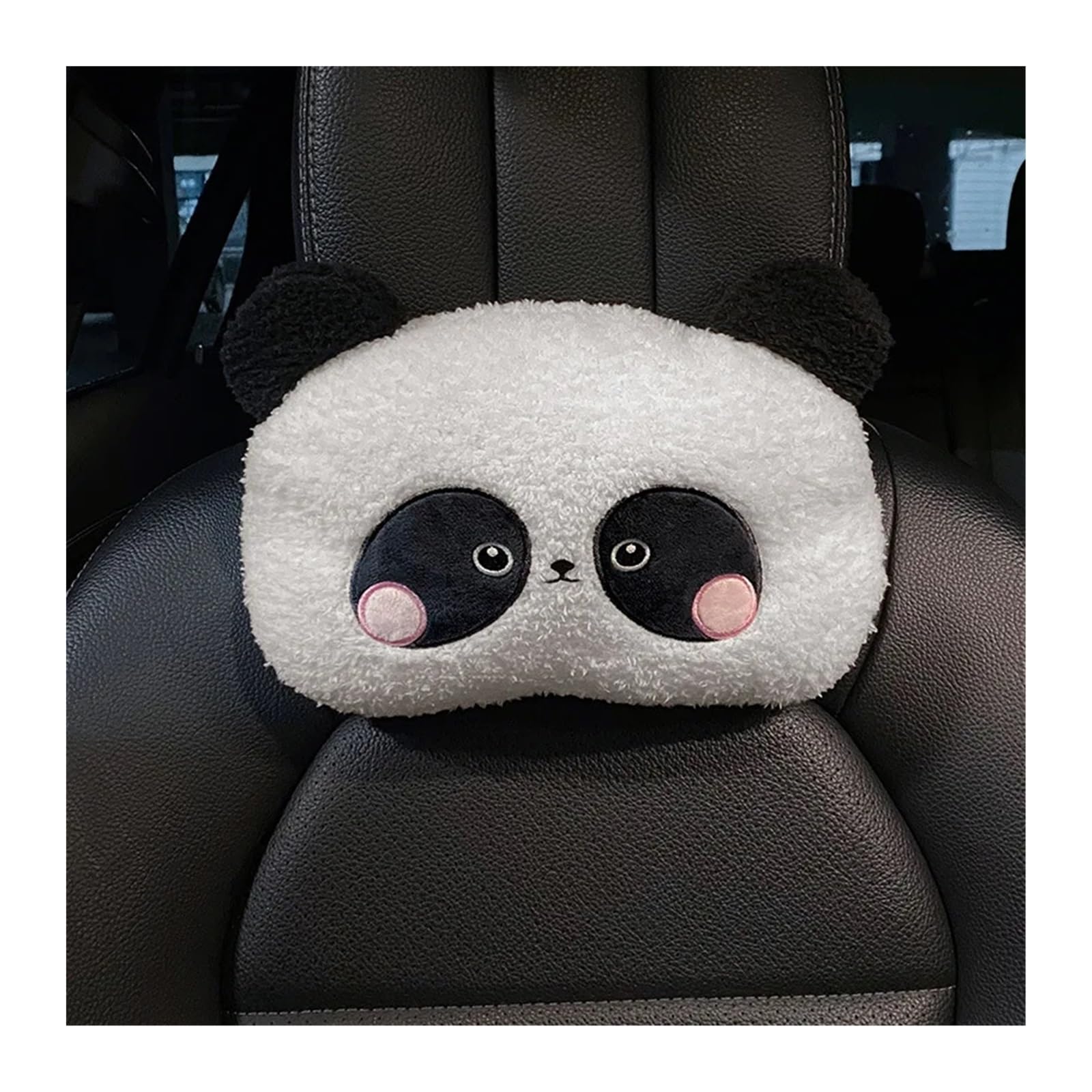 NADCFN Auto Sitzauflagen Cartoon-Panda-Autositzkissen, atmungsaktive Eisseide, Autositzbezug, Schutzpolster, Matte, staubdicht, Innenausstattung Auto-Schonbezüge(1 x headrest) von NADCFN