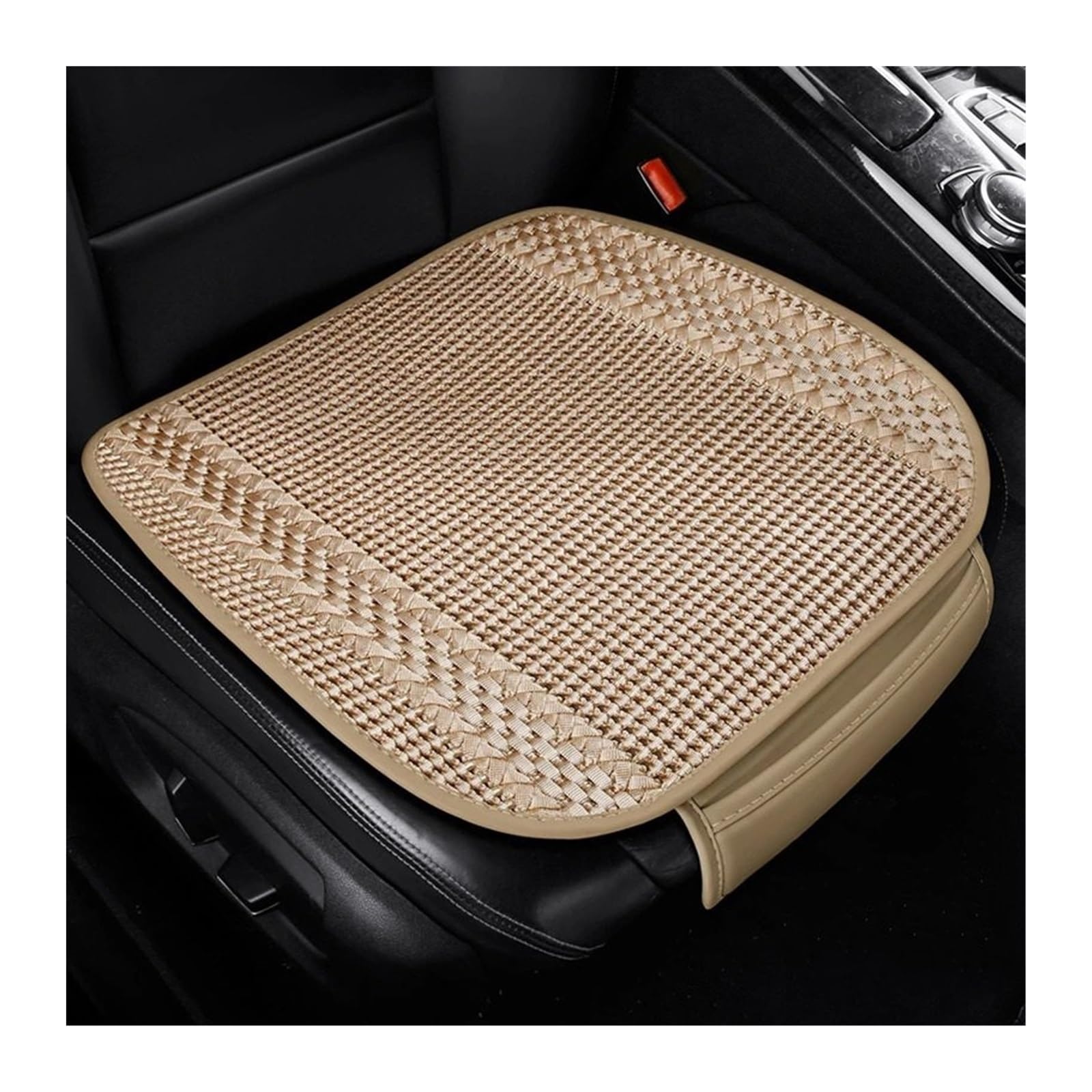 NADCFN Auto Sitzauflagen Eisseide Autositzbezug Sommer Atmungsaktiv Kühlung Auto Sitzkissen Anti Scratch Seat Protector Universal Für Limousine SUV Auto-Schonbezüge(Beige 1pc) von NADCFN