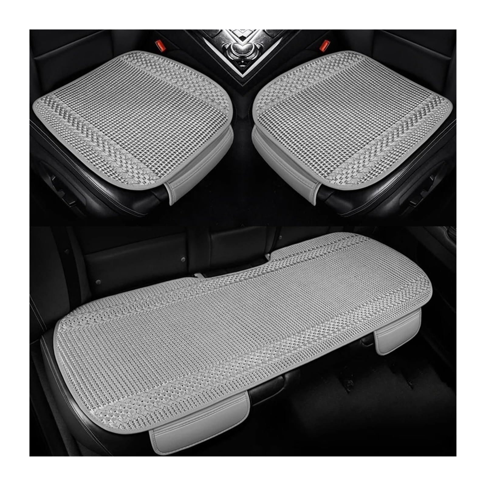 NADCFN Auto Sitzauflagen Eisseide Autositzbezug Sommer Atmungsaktiv Kühlung Auto Sitzkissen Anti Scratch Seat Protector Universal Für Limousine SUV Auto-Schonbezüge(Gray 3pcs) von NADCFN