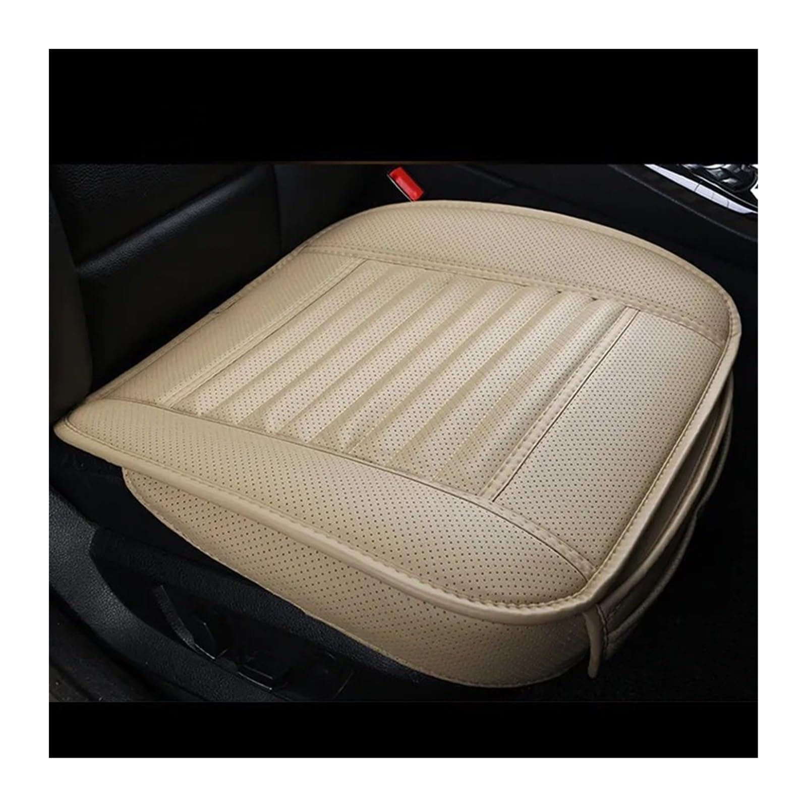 NADCFN Auto Sitzauflagen Leder Autositzbezug Innenausstattung Autositze Bezug Kissenschutzmatte Universal Sitzbezug Teppich Autozubehör Auto-Schonbezüge(1pc Front Beige) von NADCFN