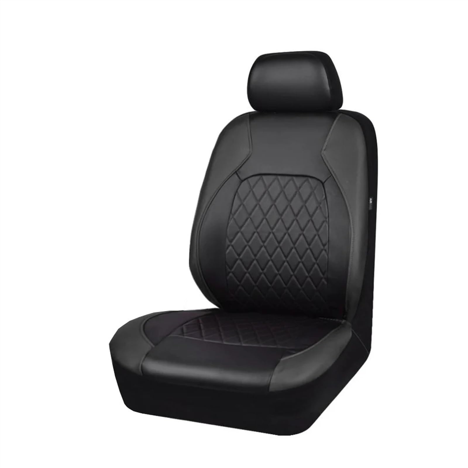 NADCFN Auto Sitzauflagen Universal Autositzbezug-Set PU-Leder Fahrzeugkissen Vollumrandetes Schutzpolster Passend für Limousine, SUV, Pick-up Truck Auto-Schonbezüge(1 pc Black Front) von NADCFN