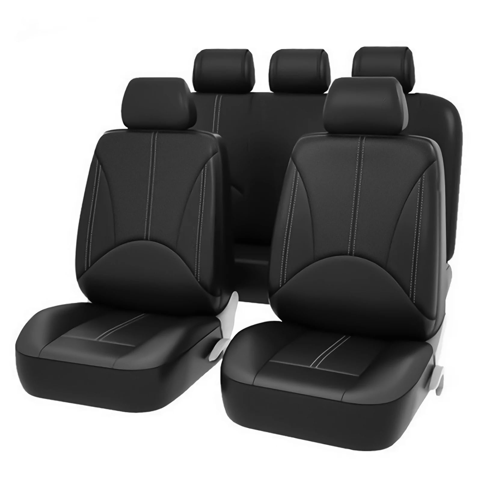 NADCFN Auto Sitzauflagen Universal Autositzbezug-Set PU-Leder Fahrzeugkissen Vollumrandetes Schutzpolster Passend für Limousine, SUV, Pick-up Truck Auto-Schonbezüge von NADCFN