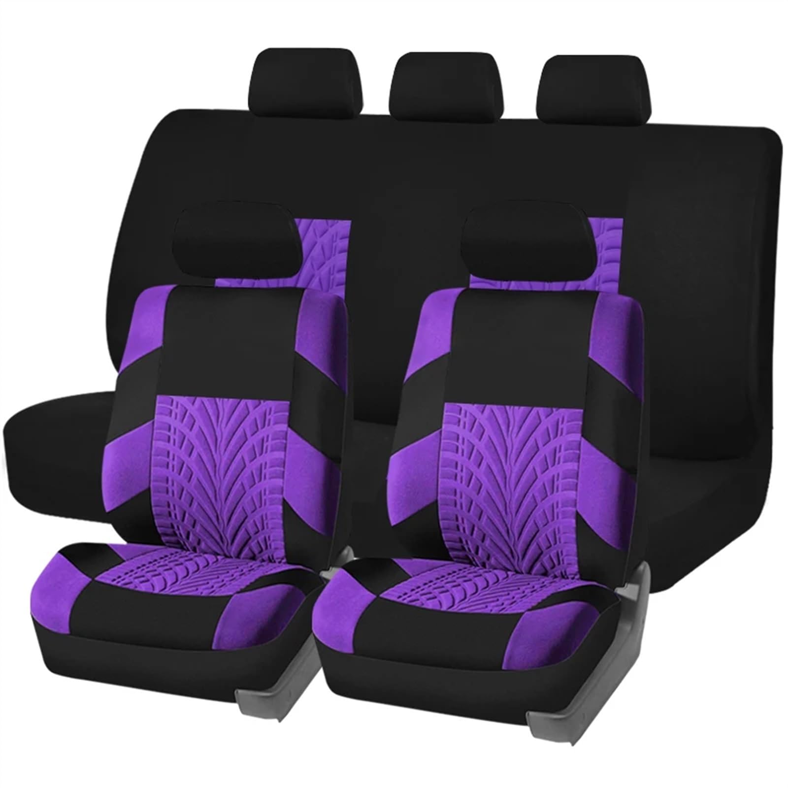 NADCFN Auto Sitzauflagen Universalgröße Autositzbezüge Komplettset Stoff SUV Limousine Van Autoinnenraumbezug Autozubehör Innenraum Auto-Schonbezüge(Purple Set) von NADCFN