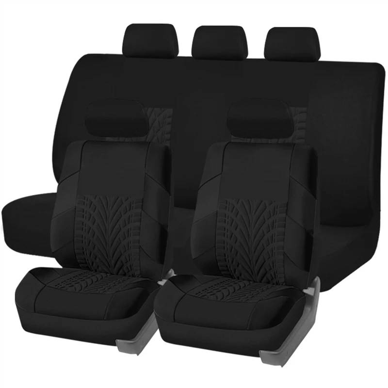 NADCFN Auto Sitzauflagen Universalgröße Autositzbezüge SUV Limousine Van Automobil-Innenraumabdeckung Airbag-kompatibles Autozubehör Innenraum Auto-Schonbezüge(Black Set) von NADCFN