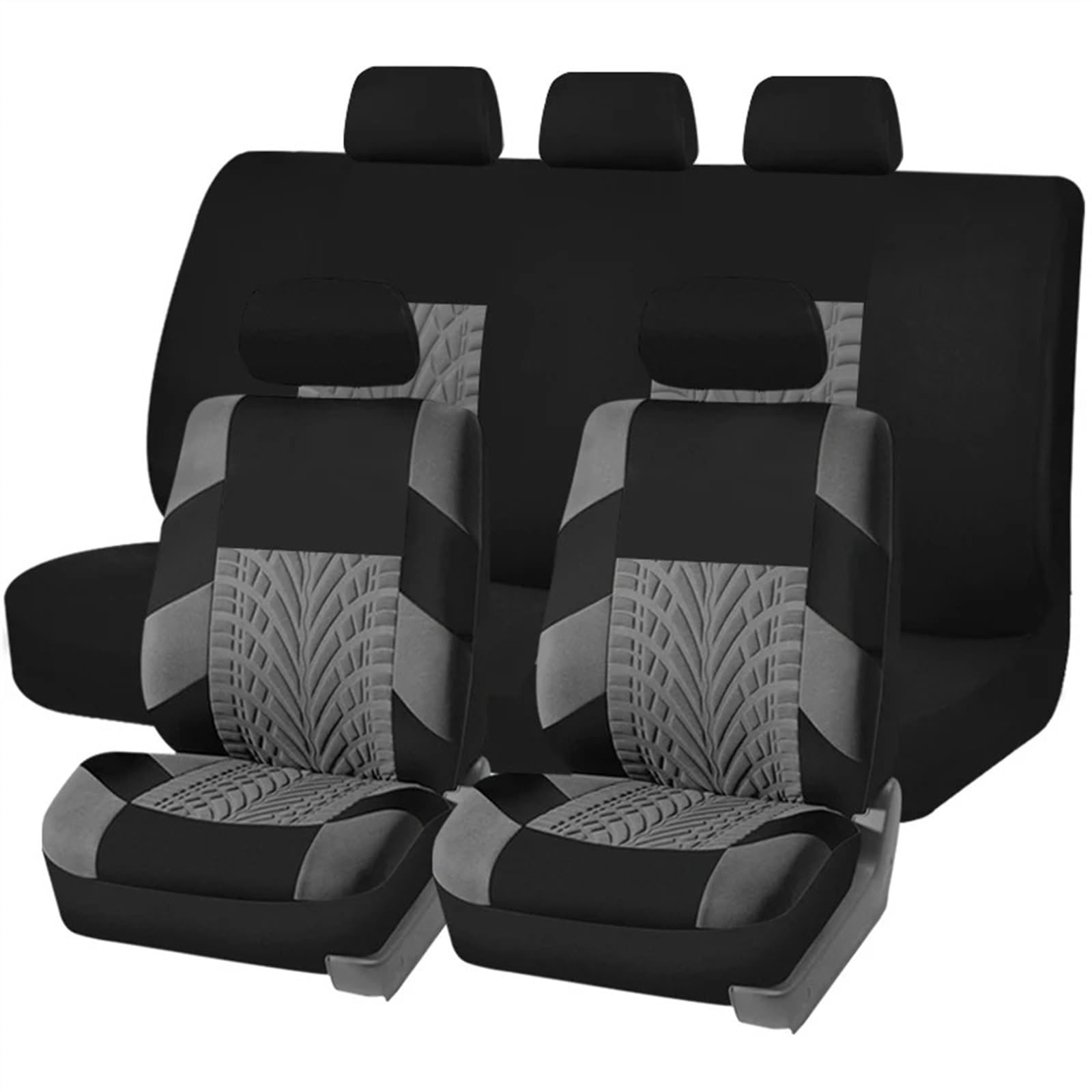 NADCFN Auto Sitzauflagen Universalgröße Autositzbezüge SUV Limousine Van Automobil-Innenraumabdeckung Airbag-kompatibles Autozubehör Innenraum Auto-Schonbezüge(Gray Set) von NADCFN