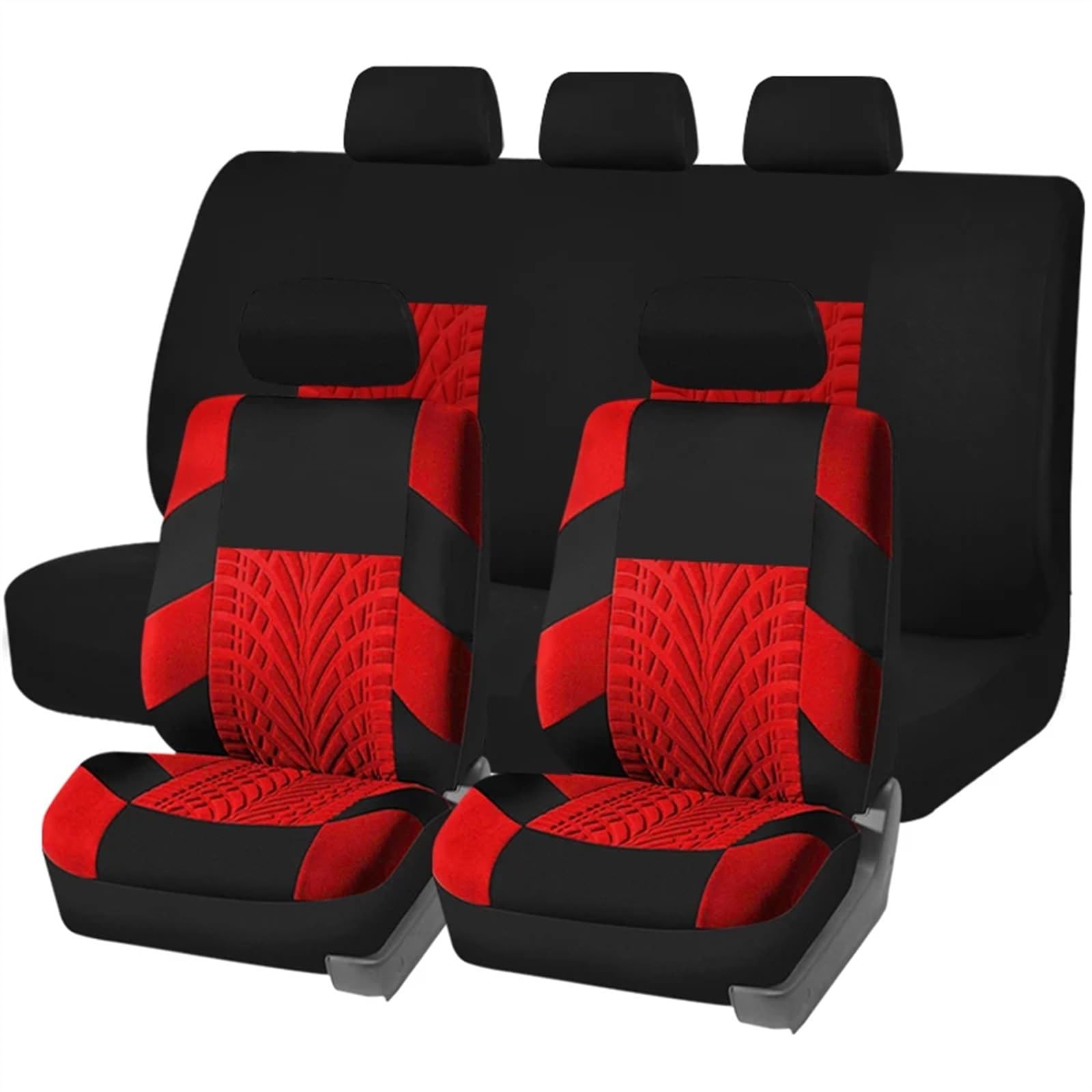 NADCFN Auto Sitzauflagen Universalgröße Autositzbezüge SUV Limousine Van Automobil-Innenraumabdeckung Airbag-kompatibles Autozubehör Innenraum Auto-Schonbezüge(Red Set) von NADCFN