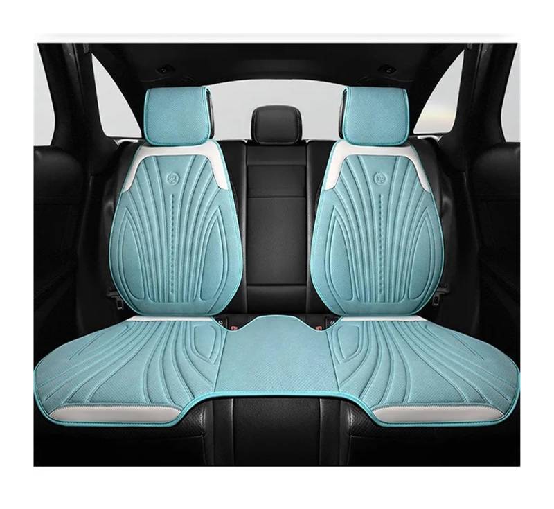 NADCFN Auto Sitzauflagen Wildleder Auto Vorne/Hinten Schutz Innenausstattung Autositzbezug Universal 5-Sitzer Atmungsaktives Anti-Rutsch-Kissen Auto-Schonbezüge(3pcs Blue Rear Row) von NADCFN