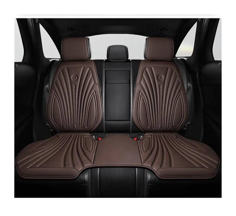 NADCFN Auto Sitzauflagen Wildleder Auto Vorne/Hinten Schutz Innenausstattung Autositzbezug Universal 5-Sitzer Atmungsaktives Anti-Rutsch-Kissen Auto-Schonbezüge(3pcs Brown Rear Row) von NADCFN