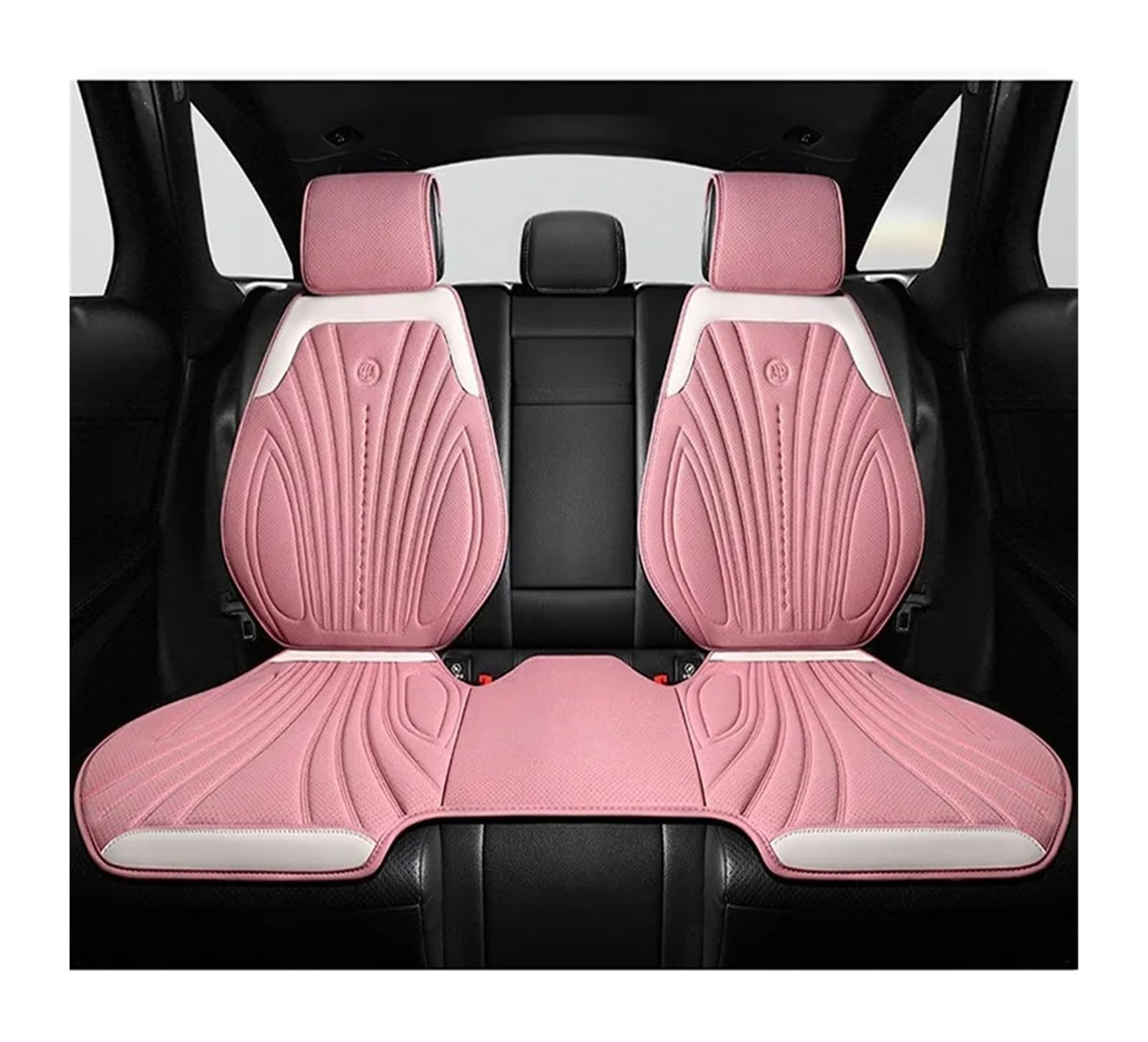 NADCFN Auto Sitzauflagen Wildleder Auto Vorne/Hinten Schutz Innenausstattung Autositzbezug Universal 5-Sitzer Atmungsaktives Anti-Rutsch-Kissen Auto-Schonbezüge(3pcs pink Rear Row) von NADCFN