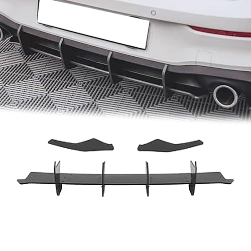 NAIRE Auto Heckstoßstange Spoiler Diffusor für Volkswagen Golf 8 GTI Max, Schwarz, Matte Lack, Kunststoff, Selbstklebend von NAIRE